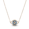 Thumbnail Image 0 of Le Vian Natural Blue Sapphire Eye Necklace 1/8 ct tw Diamonds 14K Rose Gold