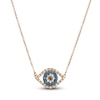 Thumbnail Image 0 of Le Vian Natural Blue Sapphire Eye Necklace 1/8 ct tw Diamonds 14K Rose Gold