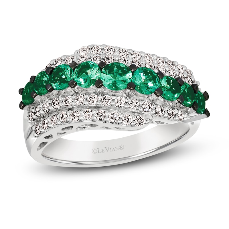 Le Vian Natural Emerald Ring 3/8 ct tw Diamonds 14K Vanilla Gold