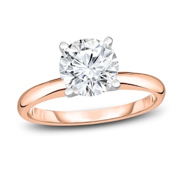 Diamond Solitaire Engagement Ring 7/8 ct tw Round 14K Rose Gold (I2/I)