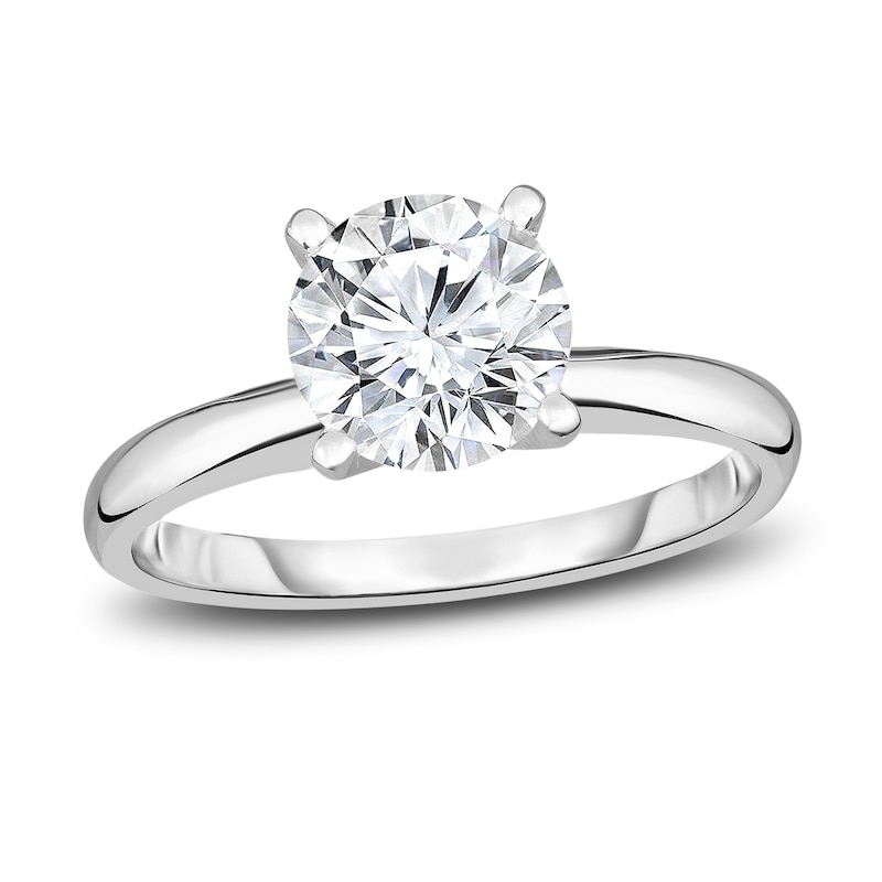 Diamond Solitaire Engagement Ring 5/8 ct tw Round 14K White Gold (I2/I)