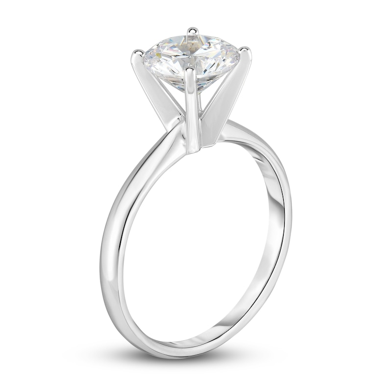 Diamond Solitaire Engagement Ring 5/8 ct tw Round 14K White Gold (I2/I)