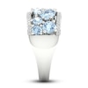 Thumbnail Image 2 of Natural Aquamarine & White Lab-Created Sapphire Ring Sterling Silver