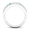 Thumbnail Image 3 of Natural Aquamarine & White Lab-Created Sapphire Ring Sterling Silver