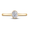 Thumbnail Image 3 of Diamond Solitaire Engagement Ring 3/4 ct tw Bezel-Set Oval 14K Yellow Gold (I2/I)