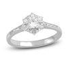 Thumbnail Image 0 of Diamond Engagement Ring 1/2 ct tw Round/Baguette 14K White Gold