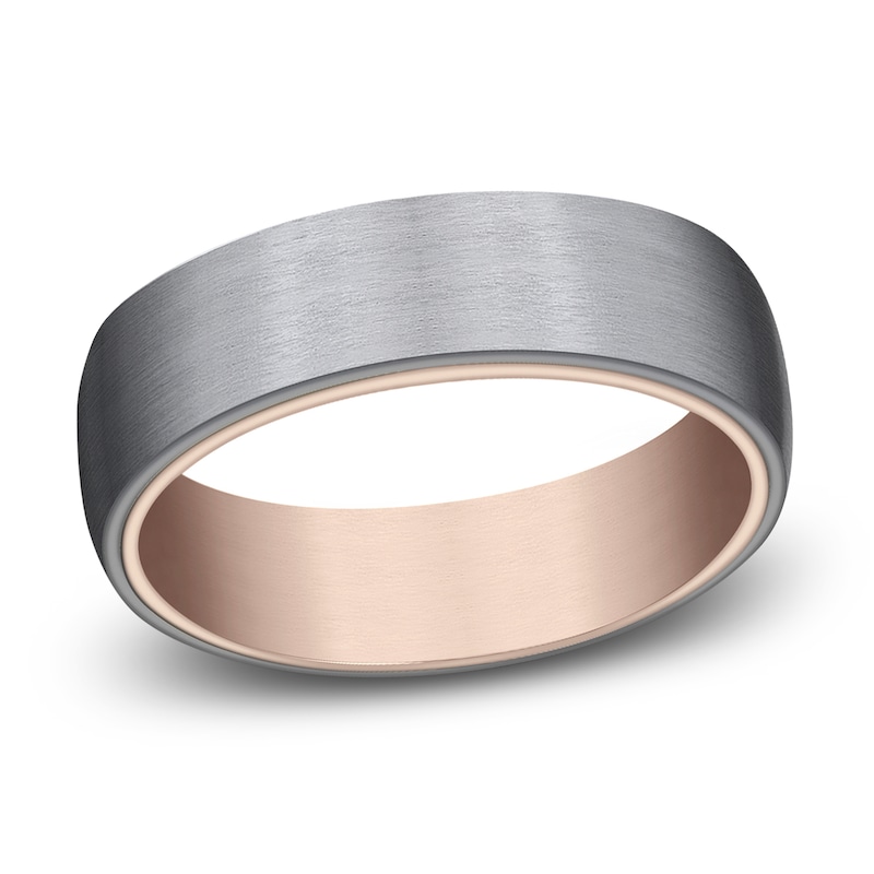 Main Image 1 of Wedding Band Black Tantalum/14K Rose Gold 6.5mm