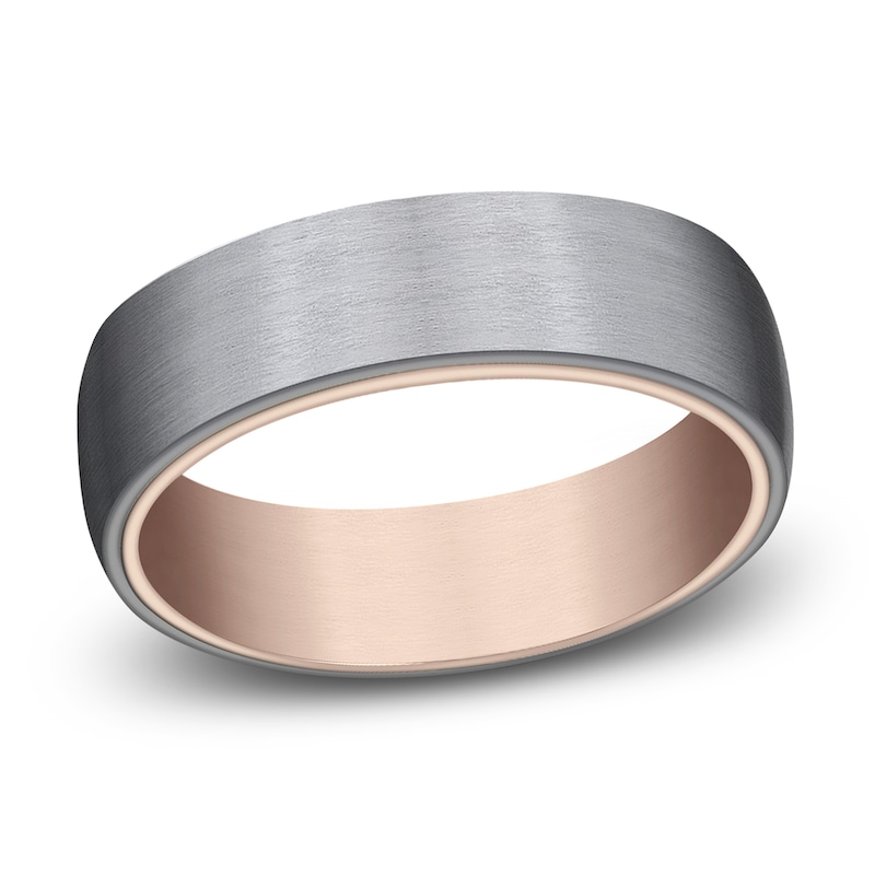 Wedding Band Black Tantalum/14K Rose Gold 6.5mm