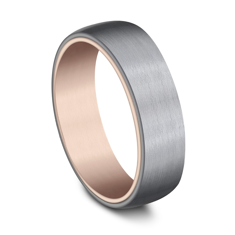 Main Image 2 of Wedding Band Black Tantalum/14K Rose Gold 6.5mm