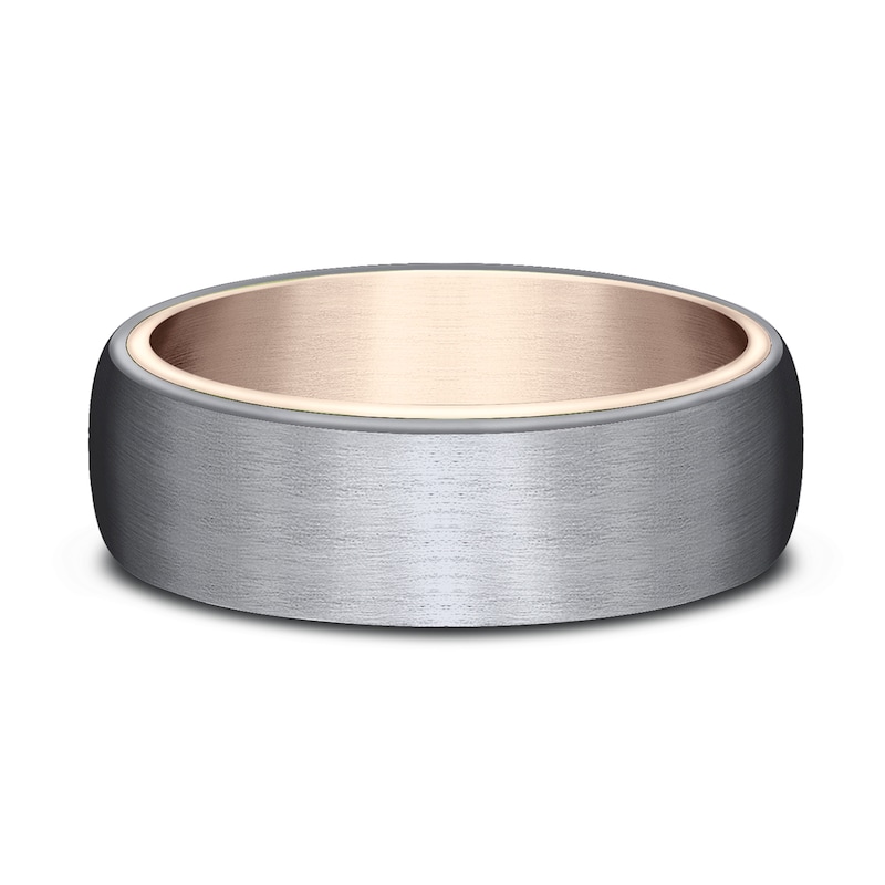 Wedding Band Black Tantalum/14K Rose Gold 6.5mm