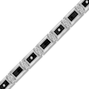 Men's Diamond Bracelet 1/8 ct tw Round Black Enamel/Stainless Steel 8.5"