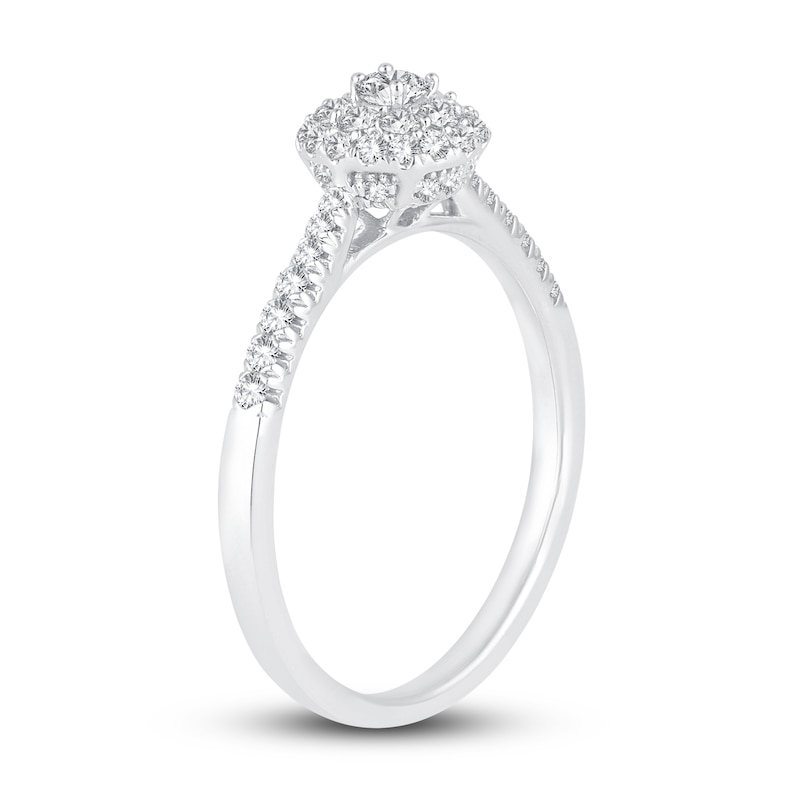 Diamond Engagement Ring 3/8 ct tw Round 14K White Gold