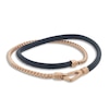 Thumbnail Image 0 of Marco Dal Maso Men's Double Blue Leather/Foxtail Chain Bracelet Sterling Silver/18K Rose Gold-Plated 16"