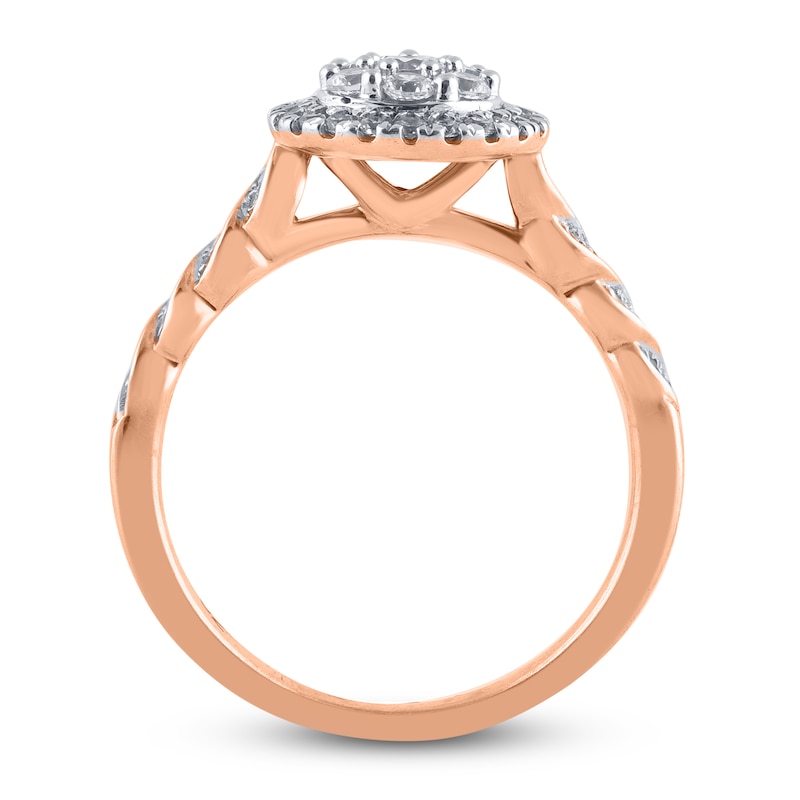 Diamond Engagement Ring 5/8 ct tw Round 14K Rose Gold