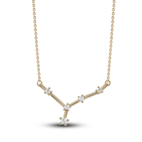 Jared The Galleria Of Jewelry Diamond Cancer Constellation Pendant Necklace 1/6 ct tw Round 14K Yellow Gold