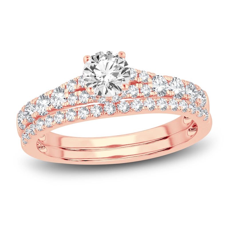 Main Image 1 of Diamond Bridal Set 1-1/4 ct tw Round 14K Rose Gold