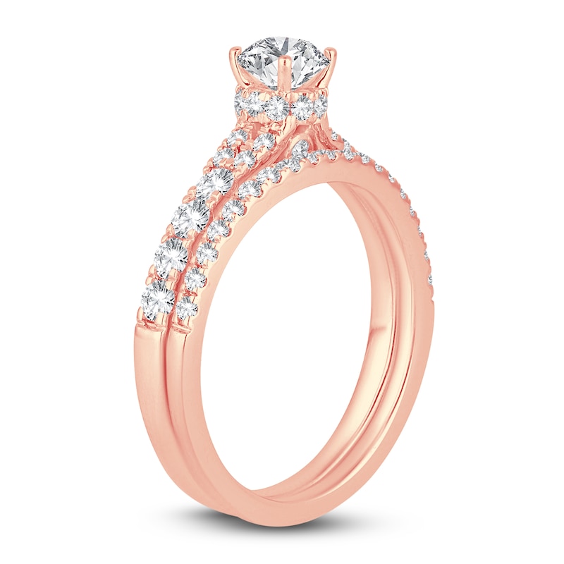 Main Image 2 of Diamond Bridal Set 1-1/4 ct tw Round 14K Rose Gold