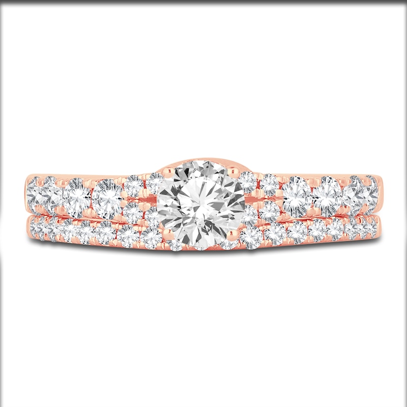 Main Image 3 of Diamond Bridal Set 1-1/4 ct tw Round 14K Rose Gold