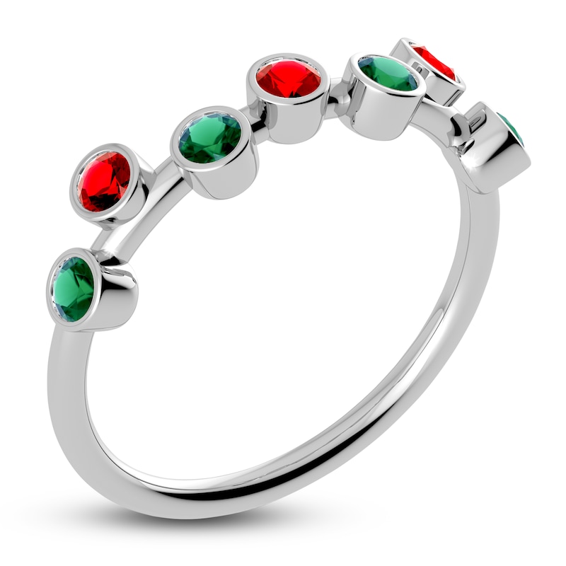 Main Image 2 of Juliette Maison Natural Ruby & Natural Emerald Ring 10K White Gold