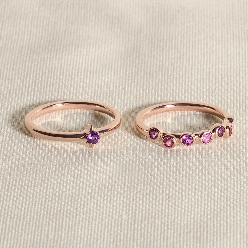 Main Image 4 of Juliette Maison Natural Ruby & Natural Emerald Ring 10K White Gold