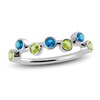 Thumbnail Image 1 of Juliette Maison Natural Peridot & Natural Blue Zircon Ring 10K White Gold