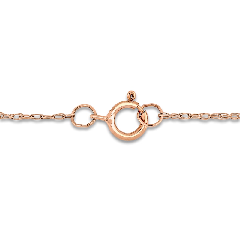 Main Image 2 of Diamond Leaf Bar Necklace 1/20 ct tw Round 10K Rose Gold 17"