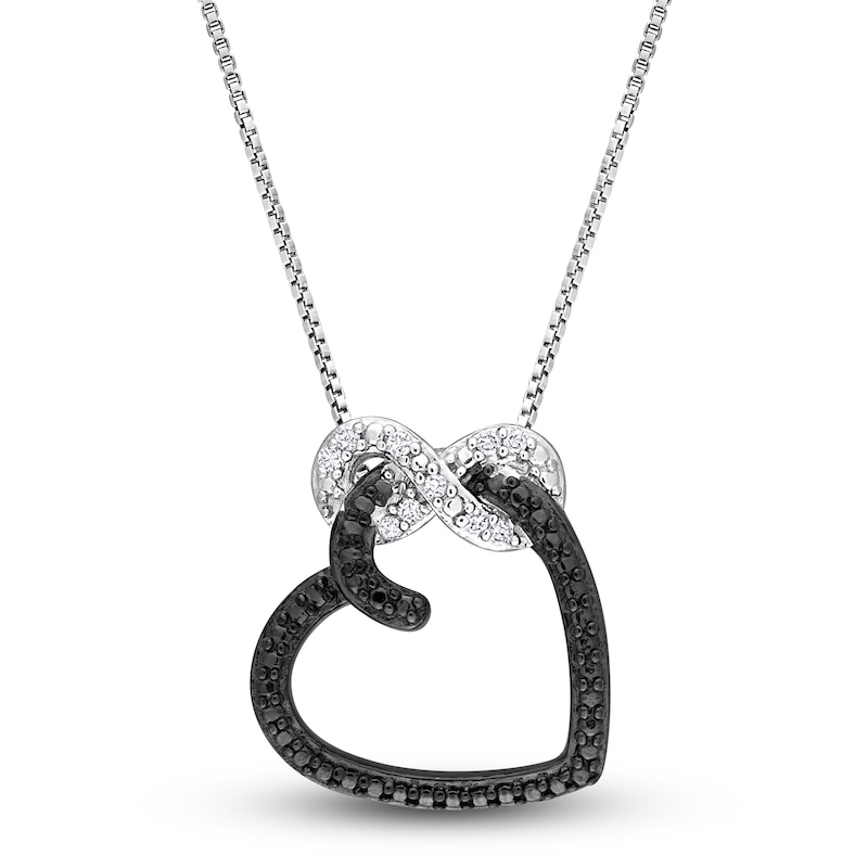 Diamond Heart Necklace 1/20 ct tw Round Sterling Silver 18