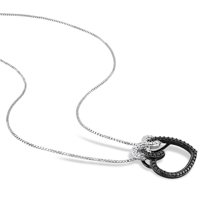 Main Image 2 of Diamond Heart Necklace 1/20 ct tw Round Sterling Silver 18"