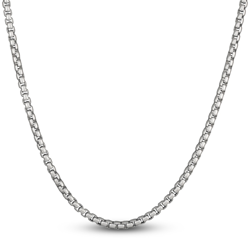 Main Image 1 of Solid Oval Box Chain Necklace Sterling Silver 24" 5.3mm