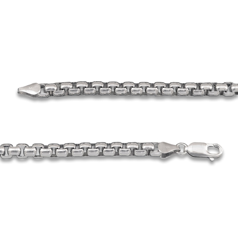 Main Image 3 of Solid Oval Box Chain Necklace Sterling Silver 24" 5.3mm