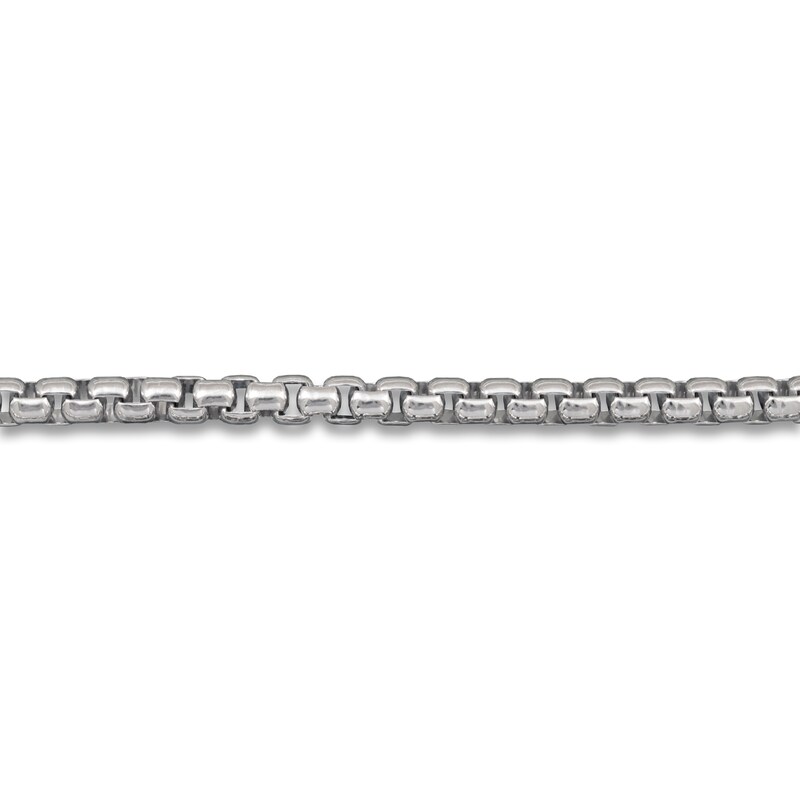 Main Image 4 of Solid Oval Box Chain Necklace Sterling Silver 24" 5.3mm