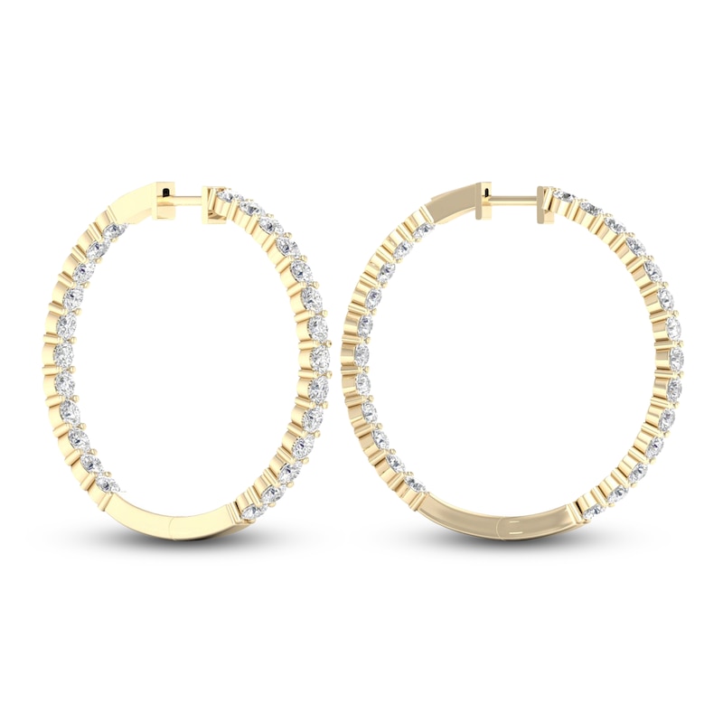 Lab-Created Diamond Hoop Earrings 5 ct tw 14K Yellow Gold | Jared