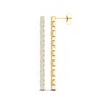 Lab-Created Diamond Linear Earrings 2 ct tw Round 14K Yellow Gold