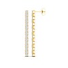 Thumbnail Image 1 of Lab-Created Diamond Linear Earrings 2 ct tw Round 14K Yellow Gold