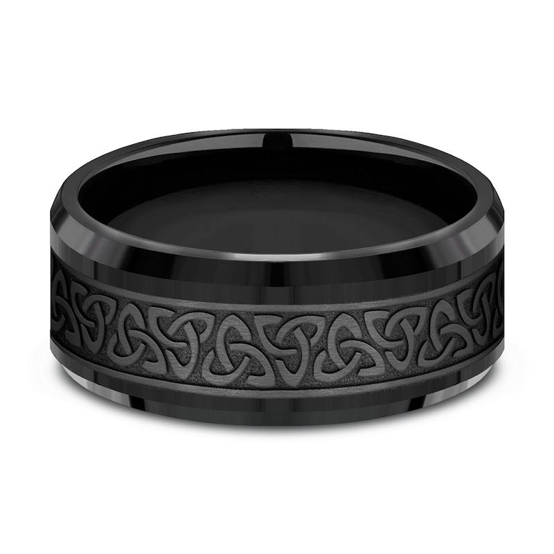 Main Image 3 of Celtic Knot Wedding Band Black Titanium 9.0mm
