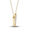 Thumbnail Image 2 of Shy Creation Natural Mother-of-Pearl Heart Necklace 1/15 ct tw Diamonds 14K Yellow Gold 18" SC55012462