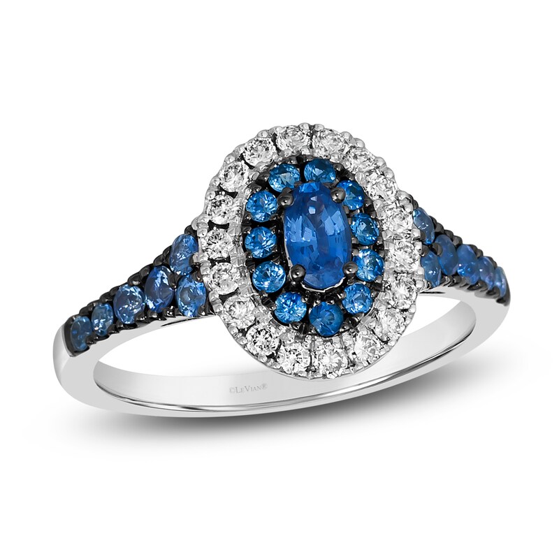 Main Image 1 of Le Vian Natural Blue Sapphire Ring 1/4 ct tw Round 14K Vanilla Gold
