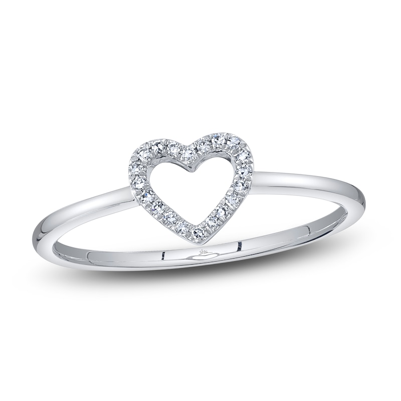 Main Image 1 of Shy Creation Diamond Accent Heart Ring Round 14K White Gold SC22005658
