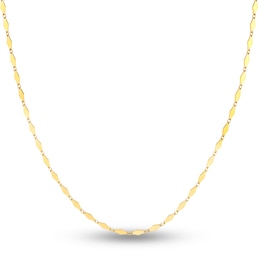 Solid Mirror Link Chain Necklace 14K Yellow Gold 18" 2.66mm