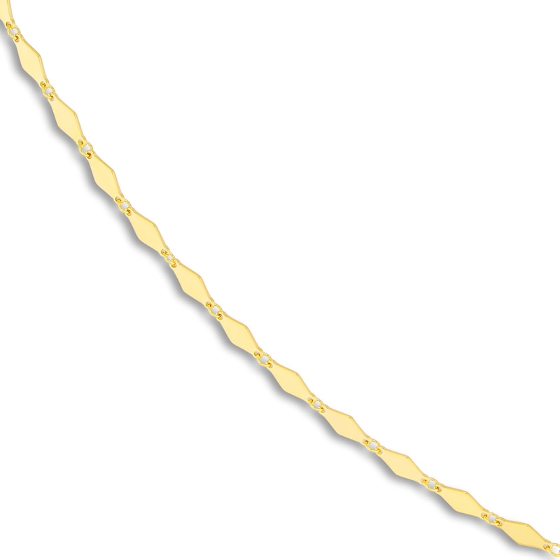 Main Image 2 of Solid Mirror Link Chain Necklace 14K Yellow Gold 18" 2.66mm