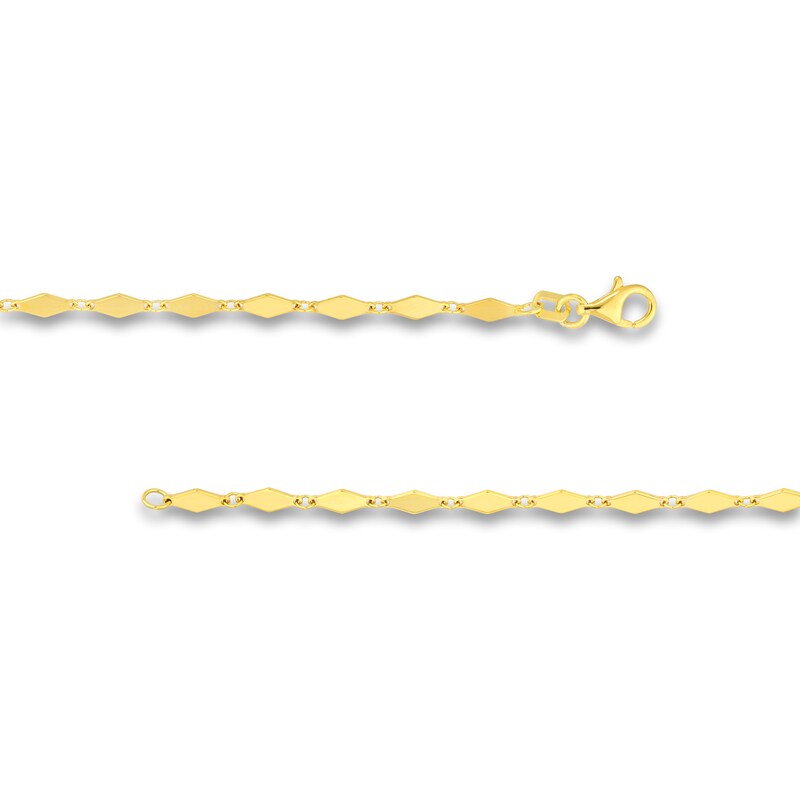 Main Image 3 of Solid Mirror Link Chain Necklace 14K Yellow Gold 18" 2.66mm