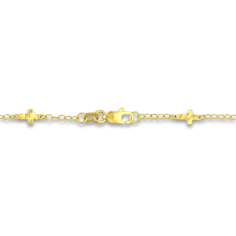 Main Image 3 of Cross Station Necklace 14K Yellow Gold 18&quot;