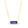 Thumbnail Image 0 of Love Enamel Paperclip Chain Necklace 14K Yellow Gold 18"