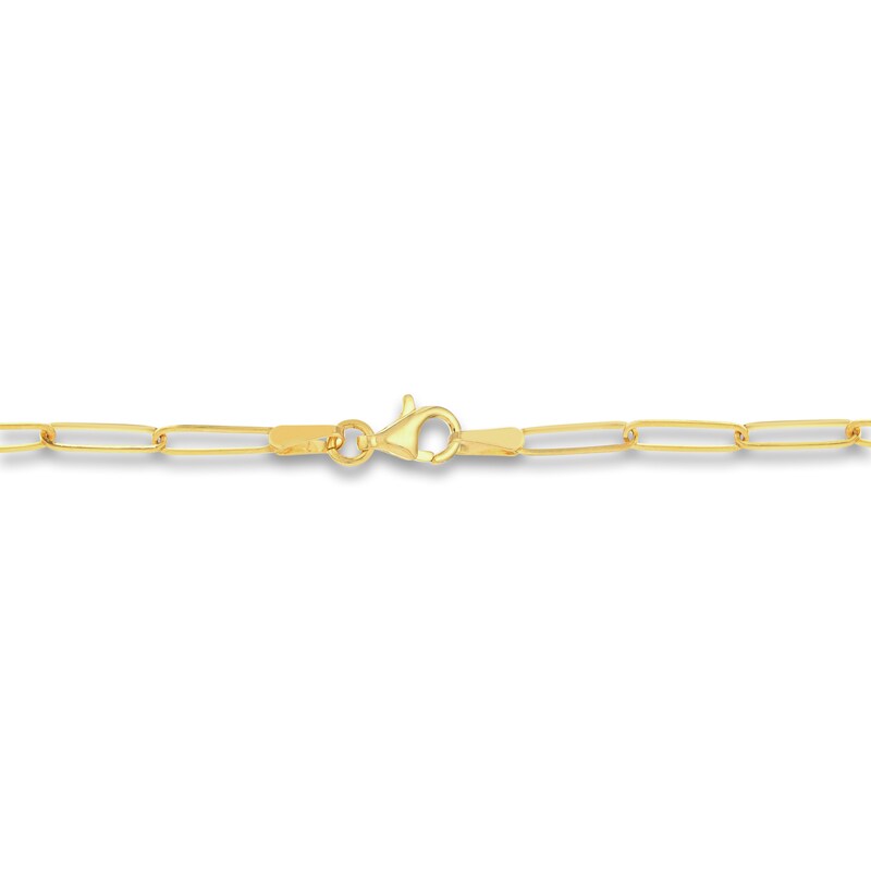 Love Enamel Paperclip Chain Necklace 14K Yellow Gold 18"