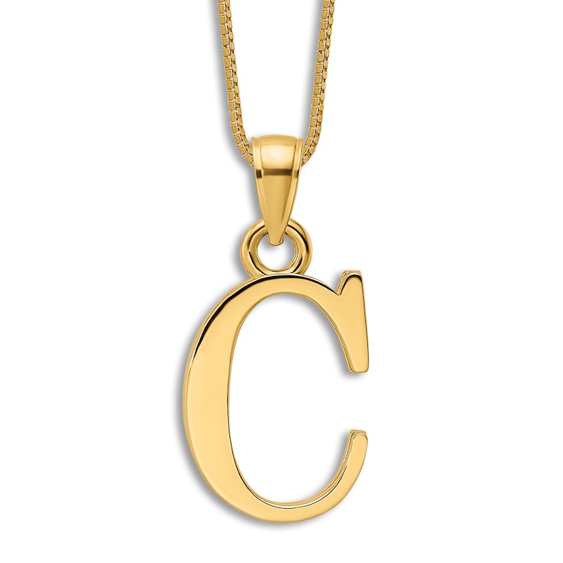 Main Image 1 of Initial C Necklace 14K Yellow Gold 18"