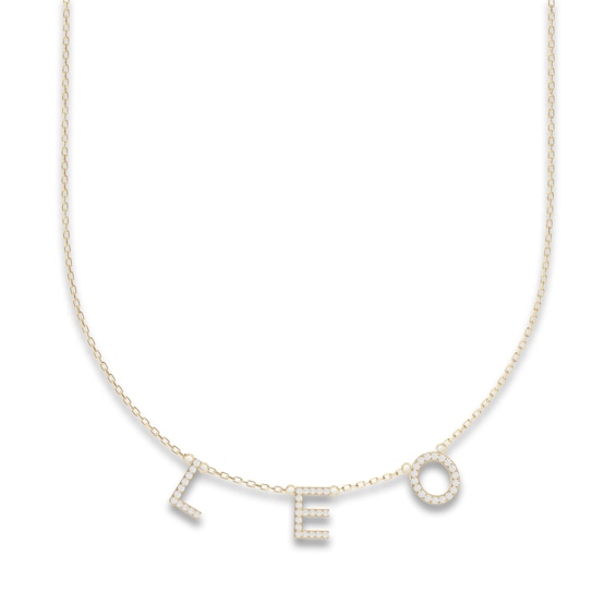 Jared The Galleria Of Jewelry Juliette Maison Diamond Station Name Necklace 3/8 ct tw Round 10K Yellow Gold