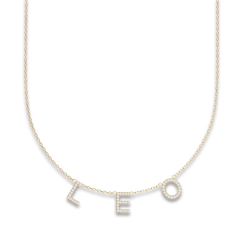 Main Image 1 of Juliette Maison Diamond Station Name Necklace 3/8 ct tw Round 10K Yellow Gold