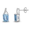 Thumbnail Image 1 of Natural Blue Topaz Earrings 1/20 ct tw Diamonds Sterling Silver