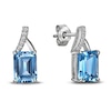 Thumbnail Image 3 of Natural Blue Topaz Earrings 1/20 ct tw Diamonds Sterling Silver