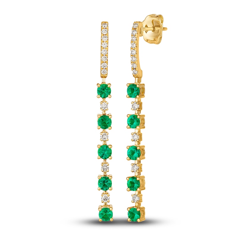 Le Vian Natural Emerald Earrings 1/4 ct tw Diamonds 14K Honey Gold